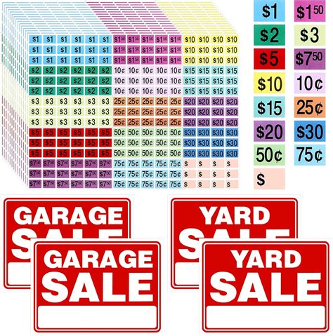 3379 Pcs Garage Sale Stickers Draupnir Yard Sale Price