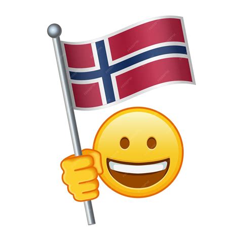 Premium Vector Emoji With Norway Flag Large Size Of Yellow Emoji Smile