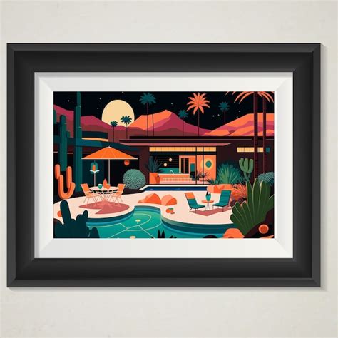 Palm Springs Pool Art Etsy