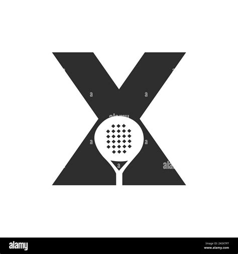 Letter X Padel Racket Logo Design Vector Template Beach Table Tennis