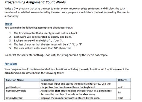 Solved Programming Assignment Count Words Write A C Chegg