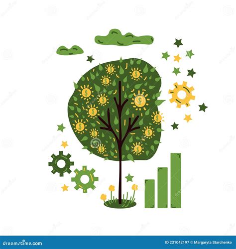 Money tree illustration stock vector. Illustration of abstract - 231042197