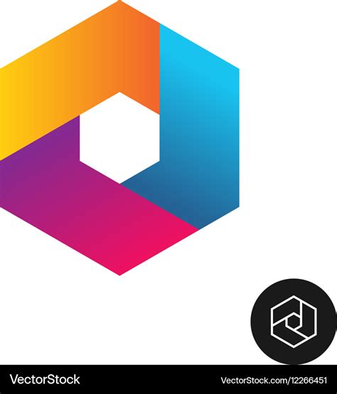 Hex tech logo abstract colorful style Royalty Free Vector