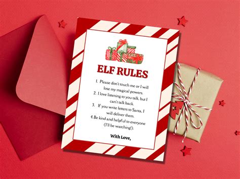 Elf Rules Sign Printable Elf Arrival Shelf Rules Christmas Elf Return