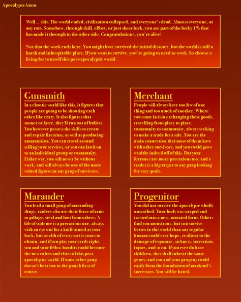 Apocalypse Professions Cyoa By Apocalypseanon Image Chest Free