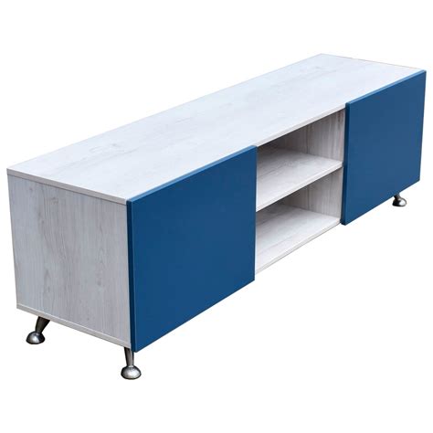 Mesa Para Tv Italy Hogare Color Blanco Con Azul Coppel