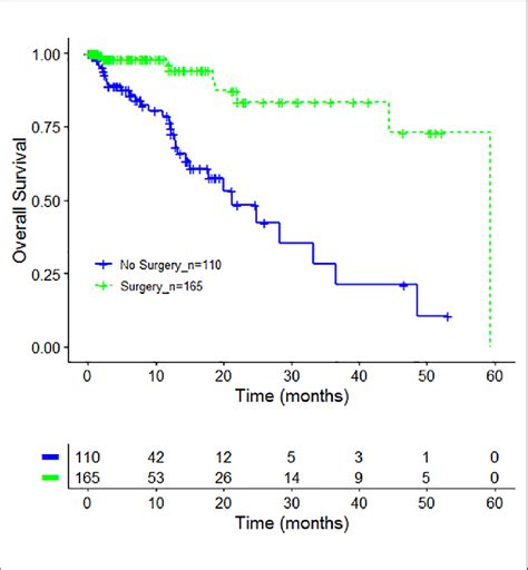 Overall Survival By Cancer Related Surgery KaplanMeier Survival Curves