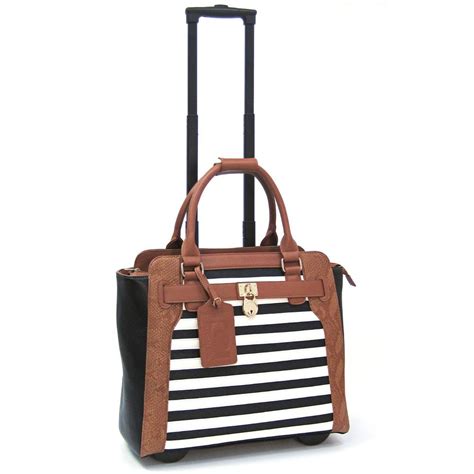 Cabrelli Sally Stripe Rolling Laptop Briefcase Womens Bag Wheeled Case 716020u Tmblrc