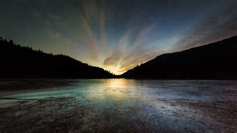 Landscape Night Lake Nature Reflection Sky Sunrise Evening