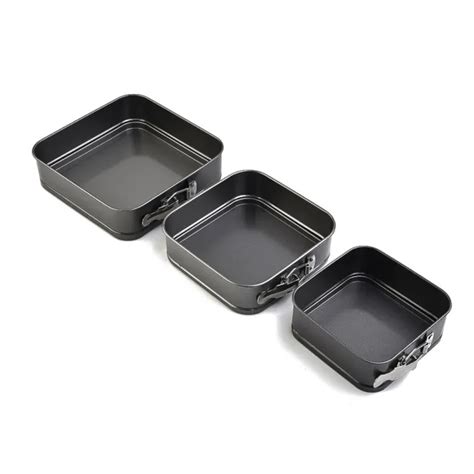 LOT DE 3 boîtes à gâteau antiadhésives en forme carrée plateaux de