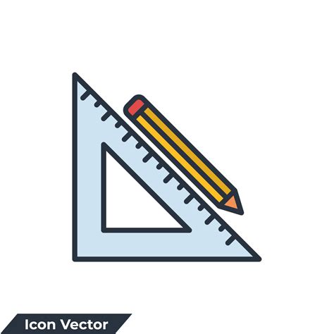 Ruler Icon Logo Vector Illustration Measurement And Triangle Ruler