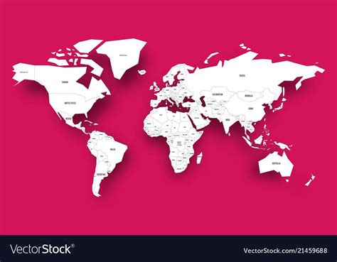 political map  world white  country vector image