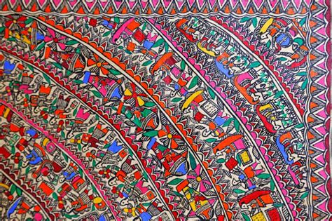 Madhubani Painting Of Bihar Process Fine Detailing Bhagwan Devi