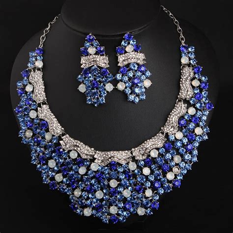 Mydaner Luxury Bridal Jewelry Sets Necklace And Earring Set Multicolor