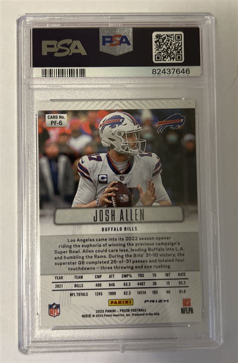 2022 Panini Prizm Prizm Flashback Silver Prizm Pf 6 Josh Allen For