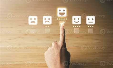 Business man point five stars survey rating icon for customer