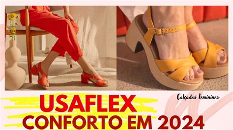 USAFLEX CONFORTO NOVIDADES COLEÇÃO DE VERÃO 2024 SANDÁLIAS E SAPATOS