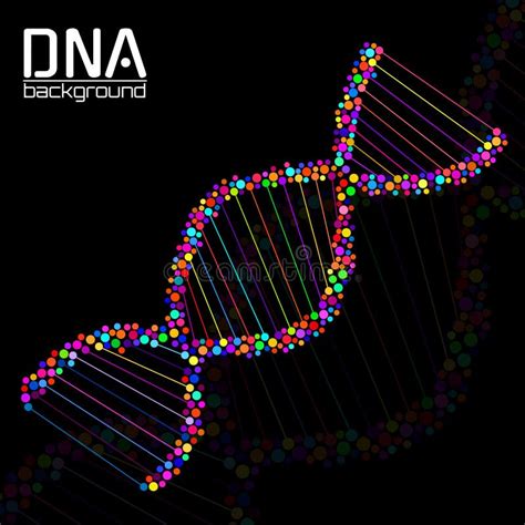 Abstract Spiral Of Dna Colorful Molecule Structure Science Concept Stock Vector Illustration