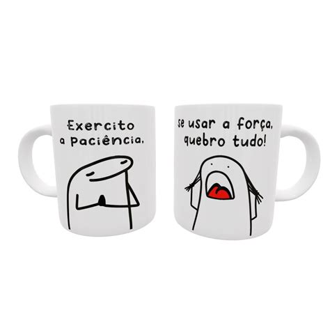 Caneca Cer Mica Branca Flork Bento Meme Exercito A Paci Ncia Se