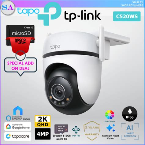 Tp Link Tapo C Ws K Qhd Cctv Pan Tilt Ai Outdoor Home Wifi Network