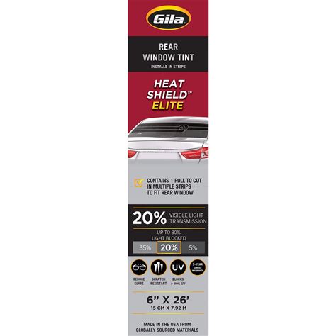 Gila Heat Shield Elite Ceramic 20 VLT Rear Window Tint Canadian Tire