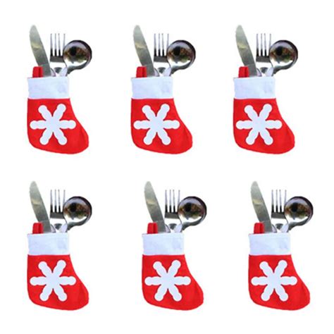 6pcs Merry Christmas Decoration Santa Silverware Holders Pockets Knife