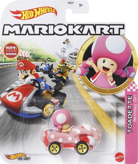 Hot Wheels Mario Kart Toadette Pink Birthday Girl - Walmart.com