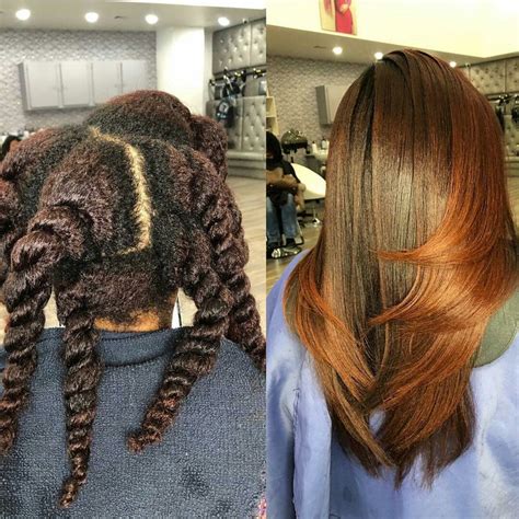 Silk Press Transformation Results On Different Hair Textures Pressed