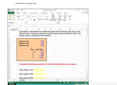 Excel Net Present Value Template