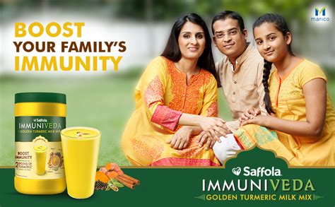 Saffola Immuniveda Golden Turmeric Milk Mix 400 G Ayurvedic Immunity Booster Haldi Doodh