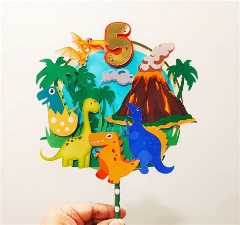 Dinosaur Cake Topper Pretty Ur Party