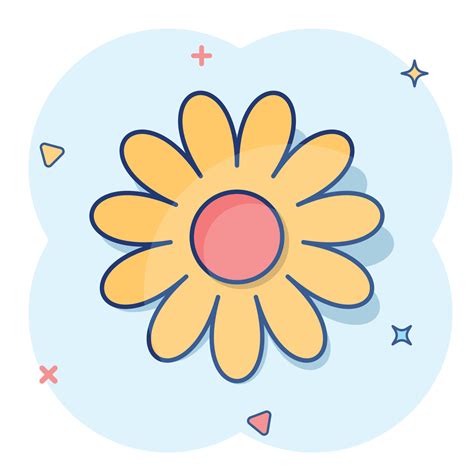 Vector Cartoon Chamomile Flower Icon In Comic Style Daisy Concept