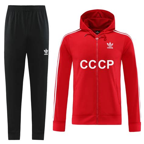 Сборная СССР спортивный костюм ретро с капюшоном красный (олимпийка ...