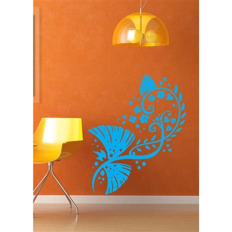 Flowers Swirls Floral Pattern Vinyl Sticker Wall Art 22 X 35 Bed