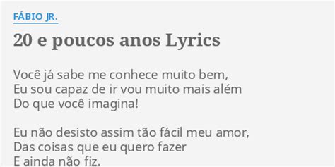 20 E POUCOS ANOS LYRICS by FÁBIO JR Você já sabe me