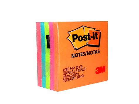 Block Notas Post It 2072 Cubo Colores Neon 3x3 375 Hjs Proveedora De