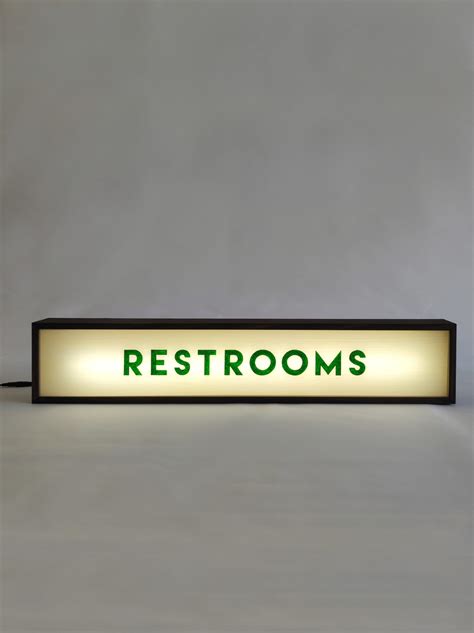 RESTROOMS Lightbox Sign 33 x 6 inches - BINGKAI