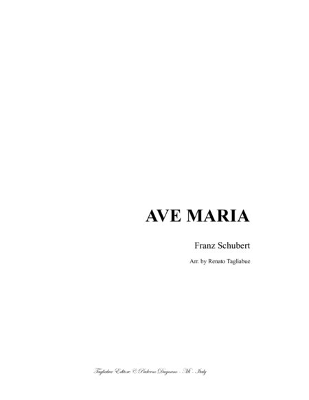 Ave Maria By Schubert Arr For Organ Staff Polyphonic