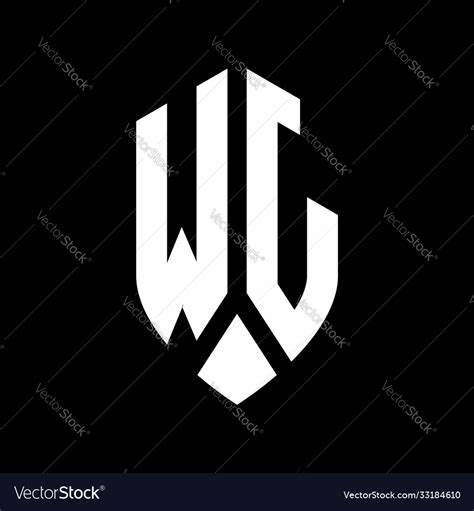 Wj Logo Monogram With Emblem Shield Style Design Vector Image