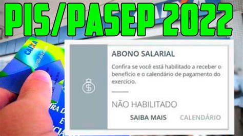 PIS PASEP 2022 SITUAÇÃO NÃO HABILITADO COMO RECEBER Abono salarial