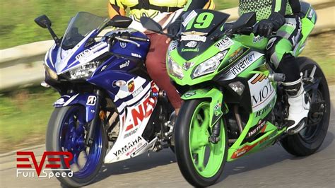 Yamaha R Vs Kawasaki Ninja Drag Races Youtube