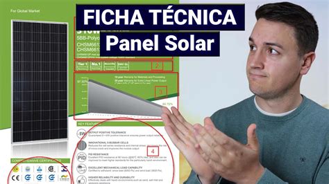 FICHA TÉCNICA de un PANEL SOLAR Potencia MPP Impp Vmpp Isc Voc