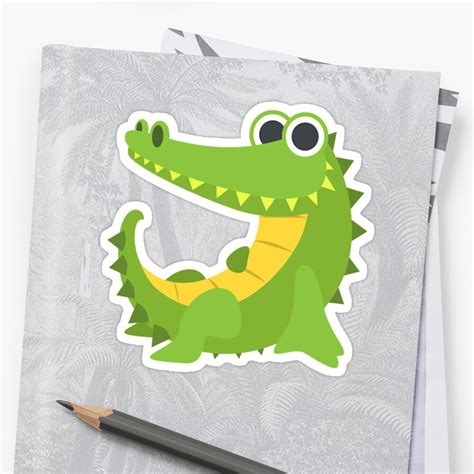 "Crocodile Emoji" Sticker by ScrappyDesigns | Redbubble