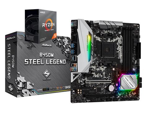 AMD RYZEN 5 3600 6-Core 3.6 GHz (4.2 GHz Max Boost) + ASROCK B450M ...