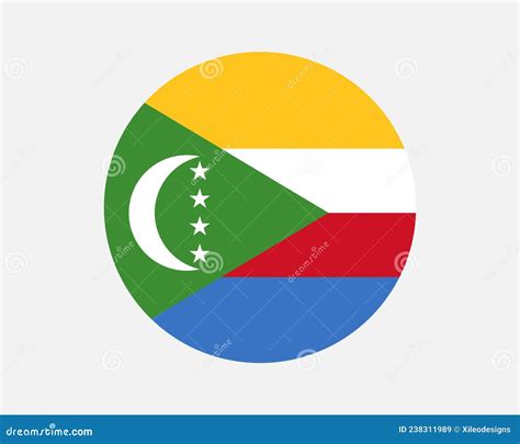 Comoros Round Flag Stock Vector Illustration Of Geography