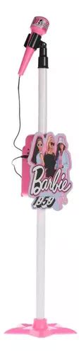 Micr Fono Reig Barbie Con Base Karaoke Color Rosa Mercadolibre