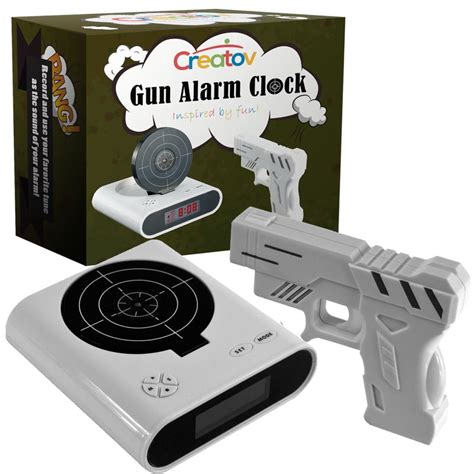 Target Alarm Clock With Gun Infrared Laser And Realistic Sound Effects