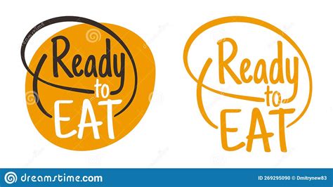 Ready To Eat Sticker Badge For Precooked Food Stock Vector