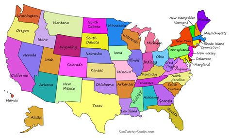 USA Map Color | Printable Map Of USA