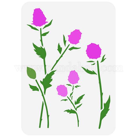 Wholesale FINGERINSPIRE Highland Thistle Stencil For Painting 8 3x11